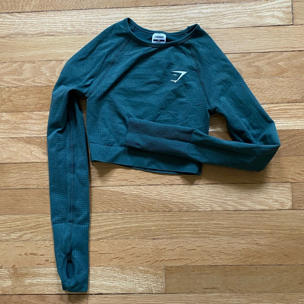 green gymshark workout top